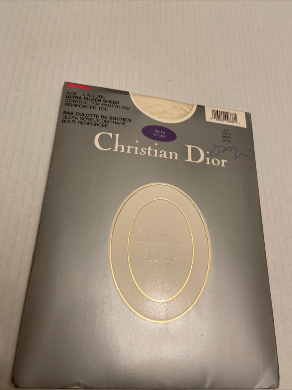 Christian Dior L’Allure Ultra Silken Sheer Control Top Pantyhose In Ivory.